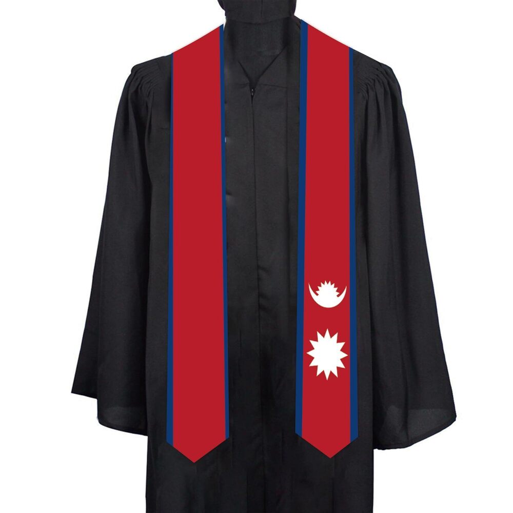 7285 Nepal Country asia flags Graduation Stole scarf class of 2025